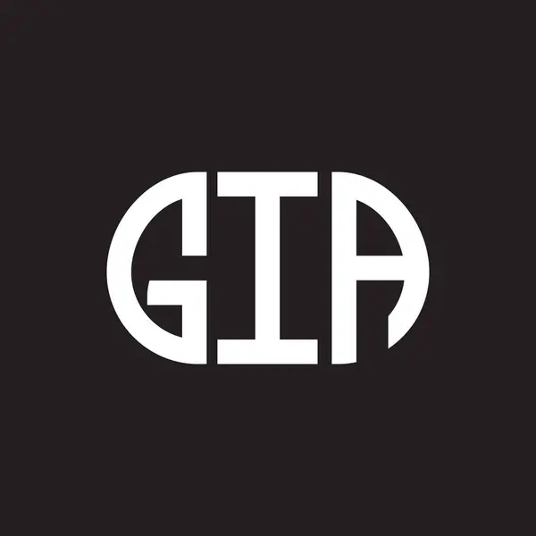 Gia Letter Logo Design Black Background Gia Creative Initials Letter — Stock Vector