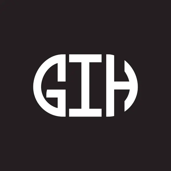 Gih Letter Logo Design Black Background Gih Creative Initials Letter — Stock Vector