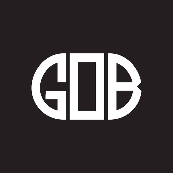 Gob Letter Logo Design Auf Schwarzem Hintergrund Gob Kreative Initialen — Stockvektor