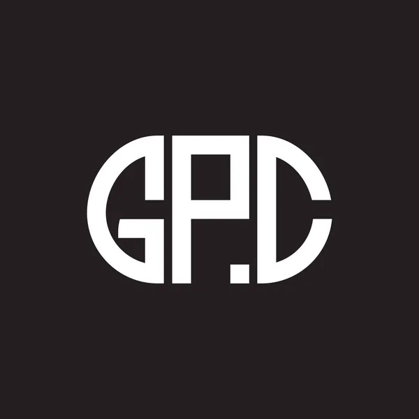 Projekt Logo Litery Gpc Czarnym Tle Koncepcja Logo Kreatywnych Inicjałów — Wektor stockowy