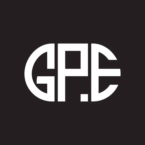 Projekt Logo Litery Gpe Czarnym Tle Kreatywne Inicjały Gpe Litera — Wektor stockowy