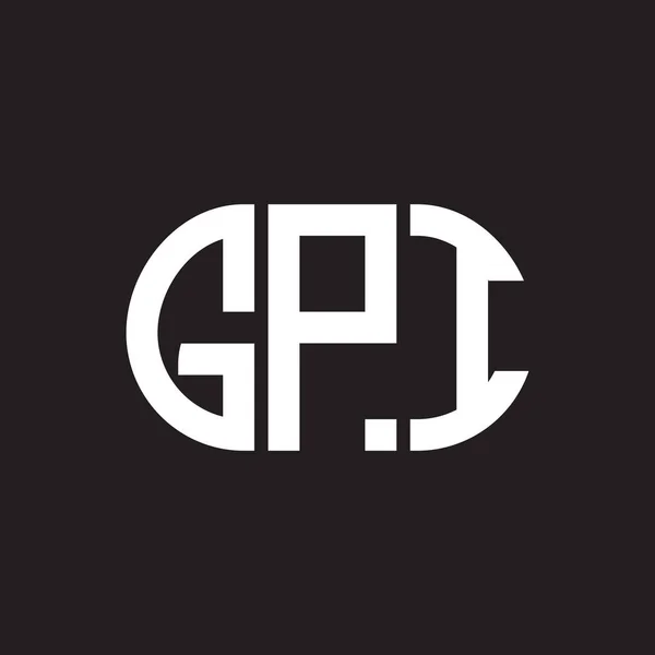 Gpi Brev Logotyp Design Svart Bakgrund Gpi Kreativa Initialer Brev — Stock vektor