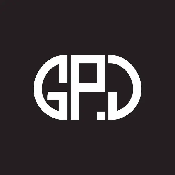 Projekt Logo Litery Gpj Czarnym Tle Gpj Twórcze Inicjały Koncepcja — Wektor stockowy