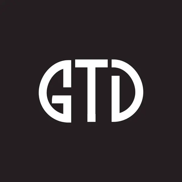 Gtd Letter Logo Ontwerp Zwarte Achtergrond Gtd Creatieve Initialen Letter — Stockvector