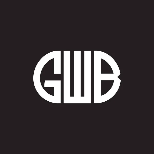 Siyah arka planda GWB harfi logo tasarımı. GWB yaratıcı harflerin baş harfleri logo kavramı. GWB harf tasarımı.