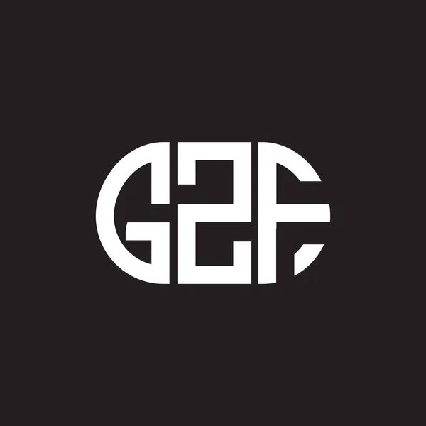 Diseño Del Logotipo Letra Printgzf Sobre Fondo Negro Gzf Iniciales — Vector de stock