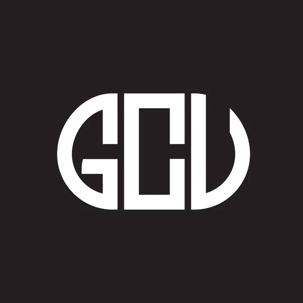 Siyah Arka Planda Gcu Harf Logosu Tasarımı Gcu Yaratıcı Harflerin — Stok Vektör