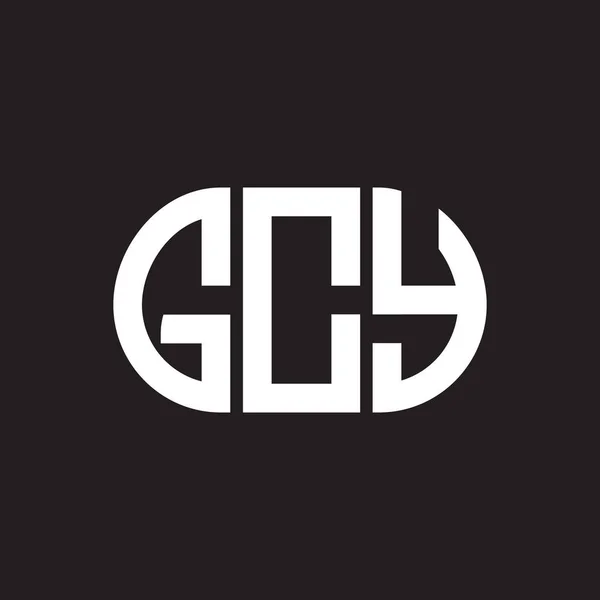 Gcy Lettera Logo Design Sfondo Nero Gcy Creativo Iniziali Lettera — Vettoriale Stock