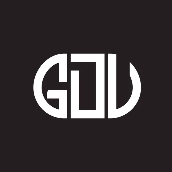 Gdu Letter Logo Design Black Background Gdu Creative Initials Letter — Stock Vector