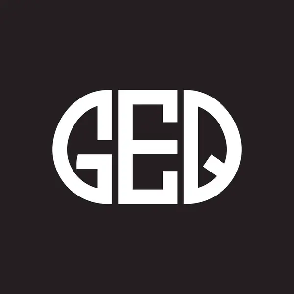 Geq Brev Logotyp Design Svart Bakgrund Geq Kreativa Initialer Brev — Stock vektor