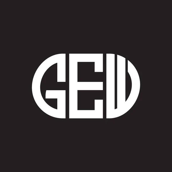 Gew Brev Logotyp Design Svart Bakgrund Gew Kreativa Initialer Brev — Stock vektor