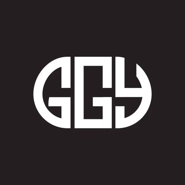 Diseño Del Logotipo Letra Ggy Sobre Fondo Negro Ggy Iniciales — Vector de stock