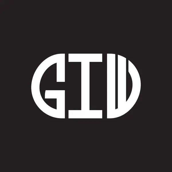 Giw Letter Logo Design Black Background Giw Creative Initials Letter — Stock Vector