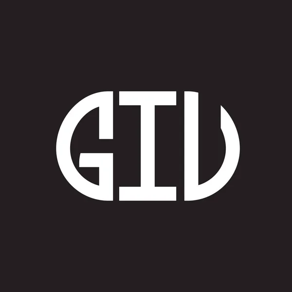 Giv Letter Logo Design Black Background Giv Creative Initials Letter — Stock Vector