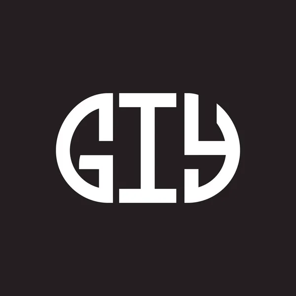 在黑色背景上设计Giy字母标识 Giy创意首字母首字母标识概念 Giy字母设计 — 图库矢量图片