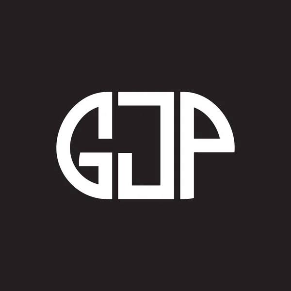 Projekt Logo Litery Gjp Czarnym Tle Kreatywne Inicjały Gjp Koncepcja — Wektor stockowy