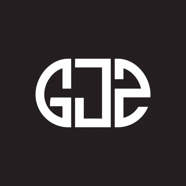 Gjz Lettera Logo Design Sfondo Nero Gjz Creativo Iniziali Lettera — Vettoriale Stock