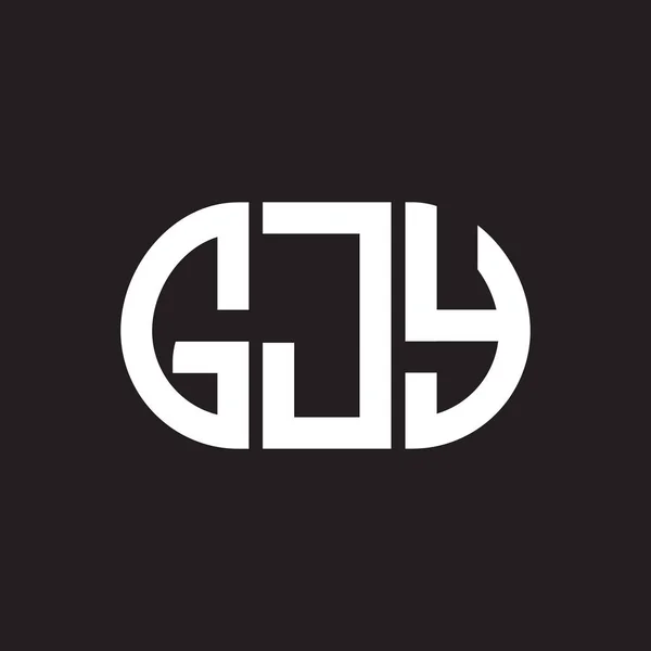 Σχεδιασμός Λογότυπου Γραμμάτων Gjy Μαύρο Φόντο Gjy Δημιουργική Αρχικά Γράμμα — Διανυσματικό Αρχείο