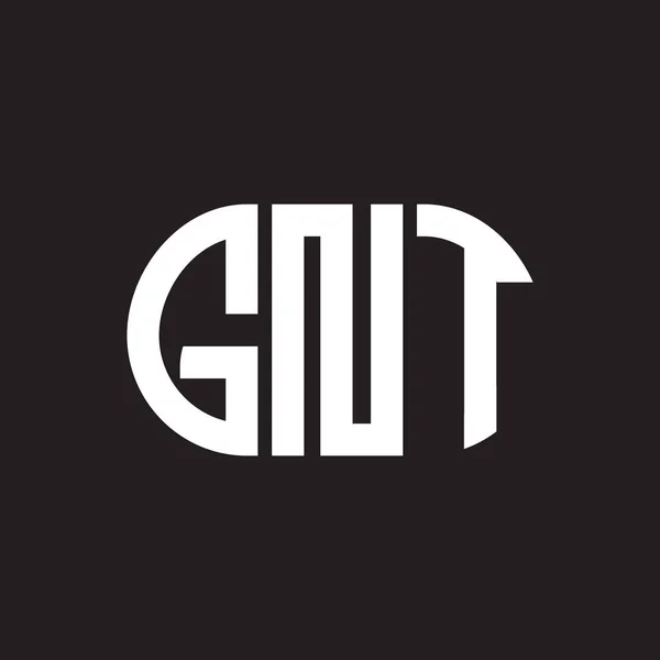 Дизайн Логотипа Буквы Gnt Черном Фоне Концепция Логотипа Инициалами Gnt — стоковый вектор