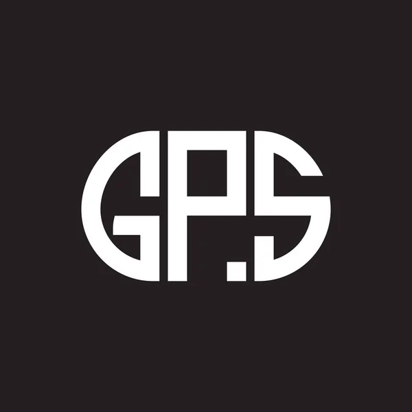 基于黑色背景的Gps字母标识设计 Gps创意的首字母首字母标识概念 Gps字母设计 — 图库矢量图片