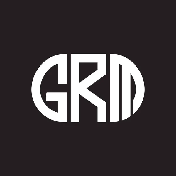 Grm Diseño Del Logotipo Letra Sobre Fondo Negro Grm Iniciales — Archivo Imágenes Vectoriales