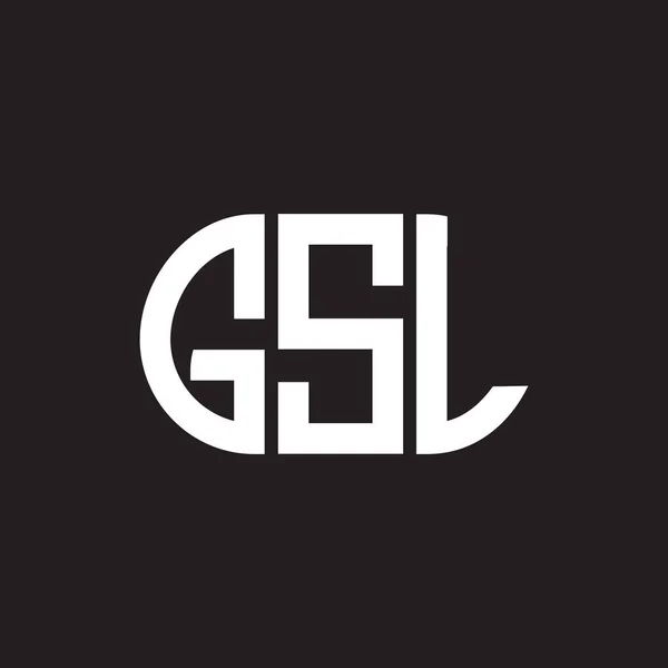 Gsl Дизайн Логотипу Літер Чорному Тлі Творчі Ініціали Gsl Мають — стоковий вектор