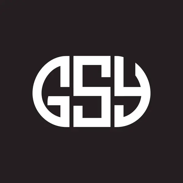 Дизайн Логотипа Gsy Чёрном Фоне Концепция Логотипа Gsy Creative Initials — стоковый вектор