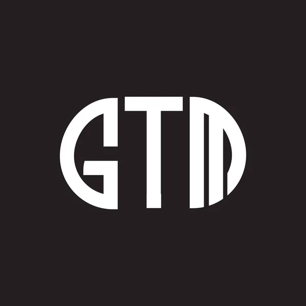Gtm Letter Logo Ontwerp Zwarte Achtergrond Gtm Creatieve Initialen Letter — Stockvector
