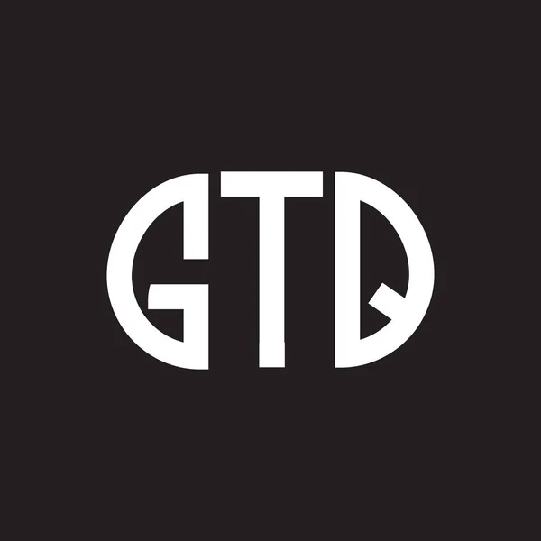 ブラックを基調としたGtqレターロゴデザイン Gtqクリエイティブイニシャルレターロゴコンセプト Gtqレターデザイン — ストックベクタ