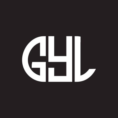 Siyah arka planda GYL harf logosu tasarımı. GYL yaratıcı harflerin baş harfleri logo kavramı. GYL harf tasarımı.