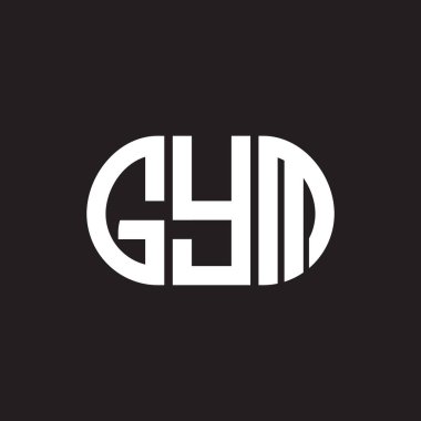 Siyah arka planda GYM harf logosu tasarımı. GYM yaratıcı harflerin baş harfleri logo kavramı. GYM harf tasarımı.