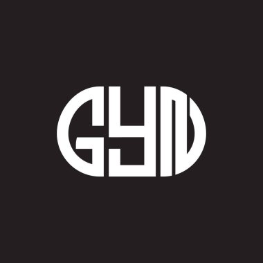 Siyah arka planda GYN harf logosu tasarımı. GYN yaratıcı harflerin baş harfleri logo kavramı. GYN harf tasarımı.