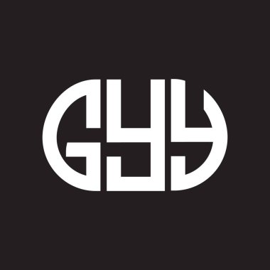 Siyah arka planda GYY harf logosu tasarımı. GYY yaratıcı harf logosu konsepti. GYY harf tasarımı.