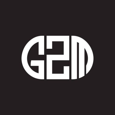 Siyah arka planda GZM harf logosu tasarımı. GZM yaratıcı harflerin baş harfleri logo kavramı. GZM harf tasarımı.