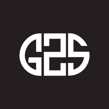 Siyah arka planda GZS harf logosu tasarımı. GZS yaratıcı harf logosu konsepti. GZS harf tasarımı.