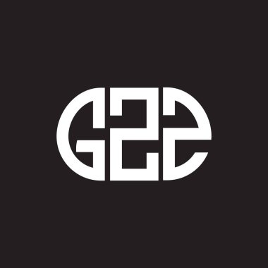 Siyah arka planda GZZ harfi logo tasarımı. GZZ yaratıcı harf logosu konsepti. GZZ harf tasarımı.