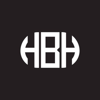 Siyah arka planda HBH harf logosu tasarımı. HBH yaratıcı harflerin baş harfleri logo konsepti. HBH harf tasarımı.