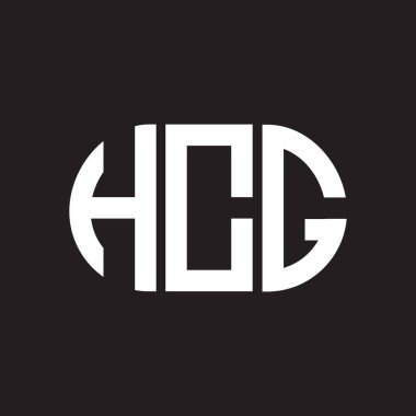 Siyah arkaplanda HCG harf logosu tasarımı. HCG yaratıcı harflerin baş harfleri logo kavramı. HCG harf tasarımı.