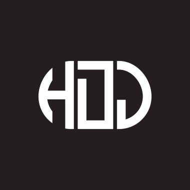 Siyah arka planda HDJ harf logosu tasarımı. HDJ yaratıcı harflerin baş harfleri logo kavramı. HDJ harf tasarımı.