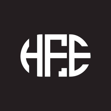Siyah arka planda HFE harf logosu tasarımı. HFE yaratıcı harflerin baş harfleri logo kavramı. HFE harf tasarımı.