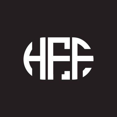 Siyah arka planda HFF harf logosu tasarımı. HFF yaratıcı harflerin baş harfleri logo kavramı. HFF harf tasarımı.