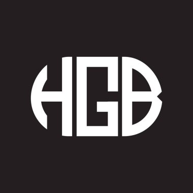 Siyah arka planda HGB harf logosu tasarımı. HGB yaratıcı harfler logosu konsepti. HGB harf tasarımı.