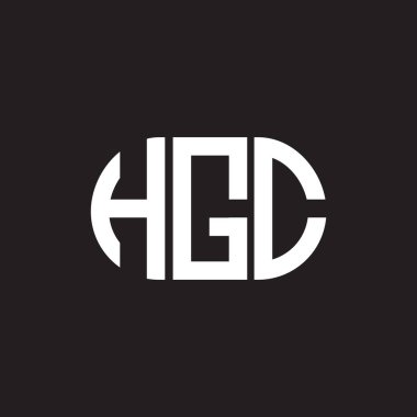 Siyah arkaplanda HGC harf logosu tasarımı. HGC yaratıcı harflerin baş harfleri logo kavramı. HGC harf tasarımı.