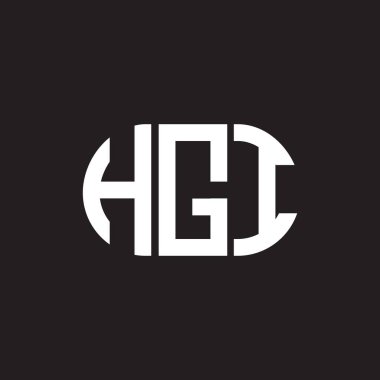 Siyah arka planda HGI harf logosu tasarımı. HGI yaratıcı harflerin baş harfleri logo kavramı. HGI harf tasarımı.