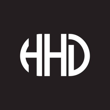Siyah arkaplanda HHD harf logosu tasarımı. HHD yaratıcı harflerin baş harfleri logo kavramı. HHD harf tasarımı.
