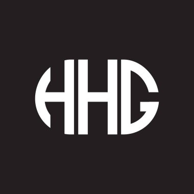 Siyah arkaplanda HHG harf logosu tasarımı. HHG yaratıcı harflerin baş harfleri logo kavramı. HHG harf tasarımı.
