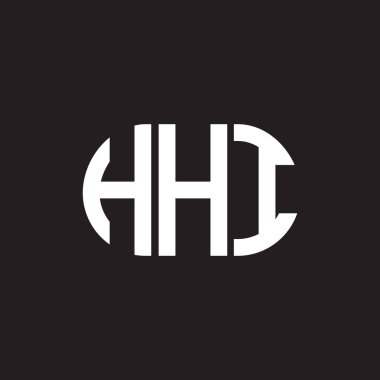 Siyah arka planda HHI harf logosu tasarımı. HHI yaratıcı harflerin baş harfleri logo kavramı. HHI harf tasarımı.