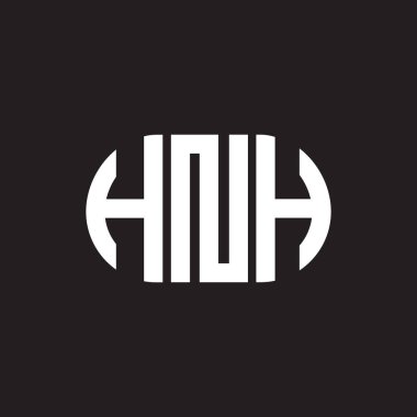 Siyah arka planda HNH harf logosu tasarımı. HNH yaratıcı harflerin baş harfleri logo kavramı. HNH harf tasarımı.