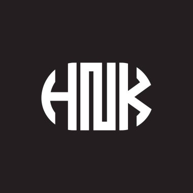 Siyah arka planda HNK harf logosu tasarımı. HNK yaratıcı harflerin baş harfleri logo kavramı. HNK harf tasarımı.