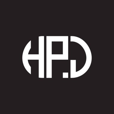 Siyah arka planda HPJ harf logosu tasarımı. HPJ yaratıcı harflerin baş harfleri logo kavramı. HPJ harf tasarımı.